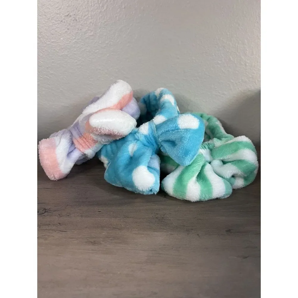 3 Spa Headband,Makeup Headband, Bow Headband for Washing‎ Face, Teen Girls Fuzzy